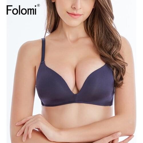 Plus Size Seamless Sexy Bras for Women Wire Free Female Underwear Plunge Solid Lingerie Adjustable Straps Bra A B C cup