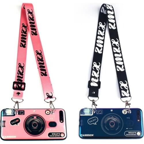 3D Camera phone case for iPhone 2019 5.8 6.1 6 6s 7 8 Plus 5 x xr xs max for Samsung s7 s8 s9 Plus note 10 soft tpu cover Lanyar