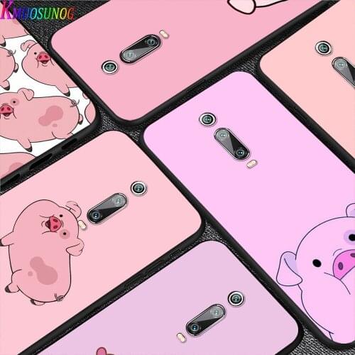 Bright Black Cover Cute Pink Pig For Xiaomi Redmi 10X 9C 9A 9 GO K20 8A 8 7A 7 S2 6A 6 5 4X Pro 5G Phone Case