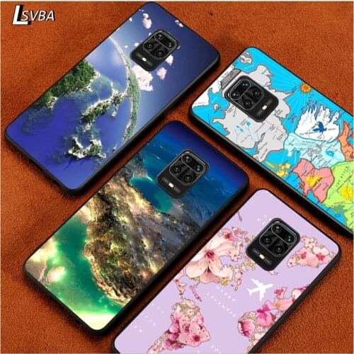 Black Soft Cover Global the Map for Xiaomi Redmi Note 9 9S 8 8T 7 7S 6 5A 5 4X 4 Pro Max Prime Phone Case
