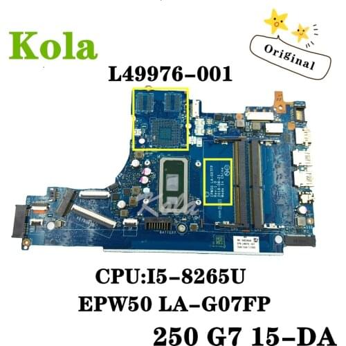 For HP Pavilion 250 G7 256 G7 15-DA laptop motherboard L49976-601 L49976-001 EPW50 LA-G07FP With I5-8265U CPU 100% fully tested