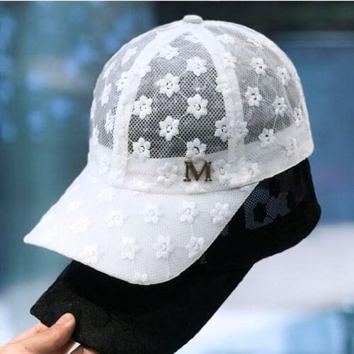 Dt61 Brand Summer Lace Hat Cotton Baseball Cap for Women Breathable Mesh Girls Snapback Hip Hop Fashion Female Caps Adjustable