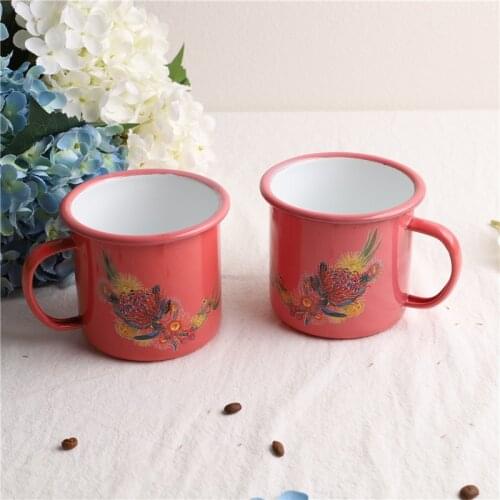 Exported to British Emperor Princess Flower Enamel Coffee Cup Mug Water Cup Teacup Milk Cup