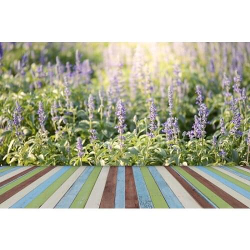 HUAYI Backdrop For Spring Photography Colorful Wooden Floor Flowers Photoshoot Background Realistic Grain Fresh Scenery XT-4019