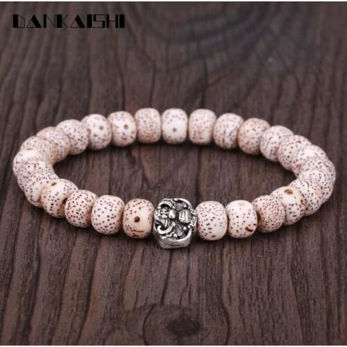 KEJIALAI White Boddha Bead Star Moon Buddhist Amulet Bracelets Meditation Women Men Bangle Religious Strand Bracelet KJLFZ098