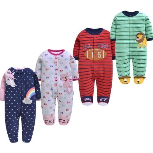 Winter baby pajamas unicorn warm fleece baby overalls newborn baby clothes infants bebe girls romper toddler boys jumpsuit