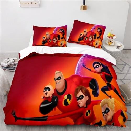 3D Disney Cartoon Film The Incredibles Duvet Cover Set Twin Full Queen King Size Bedding Set Quilt Cover Pillowcase Home Textile