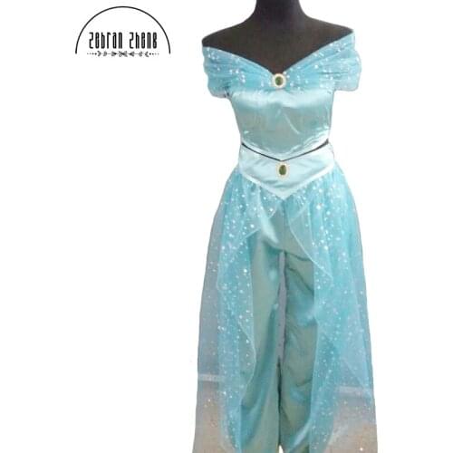 Free shipping New Arrival Jasmine Princess Cosplay Costume For Adult Custom made costume for party dress