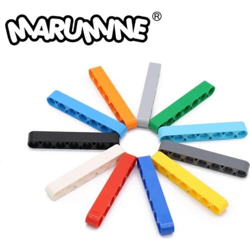 MARUMINE MOC Bricks 32524 50PCS Technic Liftarm 1x7 Thick Studless Beam Bulk Creative Building Blocks Parts Compatible 32524