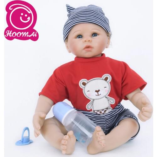 Fantasy Bebe Reborn Newborn Baby Dolls 18Inch Soft Silicone Stuffed Collectible Baby 45CM Toy Doll For Toddler Christmas Present