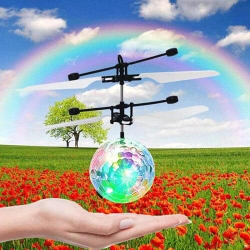 Hot Sale Induction Flying Ball Toy Hand Induction USB Powered Aircraft Flying Ball LED Helicopter Children Toy