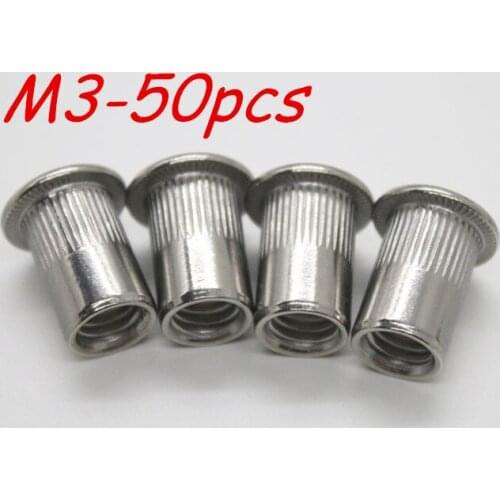M3 Metric thread 304 Stainless Steel Rivet Nut Rivnut Inserts Nut 50Pcs/Lot Free Shipping