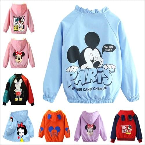 New Spring Autumn Hooded Childrens Outerwear Kids Windbreaker Jacket For Girls Cartoon Rabbit 1-6Years Children Coats Clothing