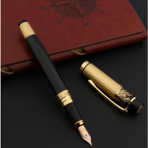 Luxury High quality HERO M fountain pen METAL black golden Stationery Office school supplies Writing