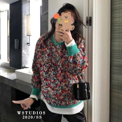 Pullovers Fall Sweaters for Women Pink Beige O-Neck Pullovers Vintage Thick Knitted Long Sleeve Clothes Korean Style Loose Top