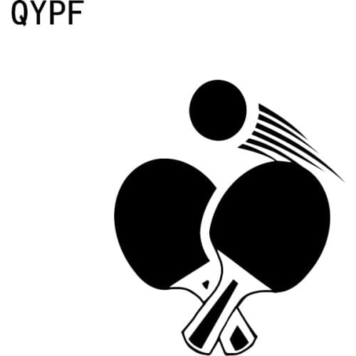 QYPF 12.9*15.5CM Interesting Car Stickers Vinyl Accessories Sport Game Silhouette Ping Pong Decals C16-1335