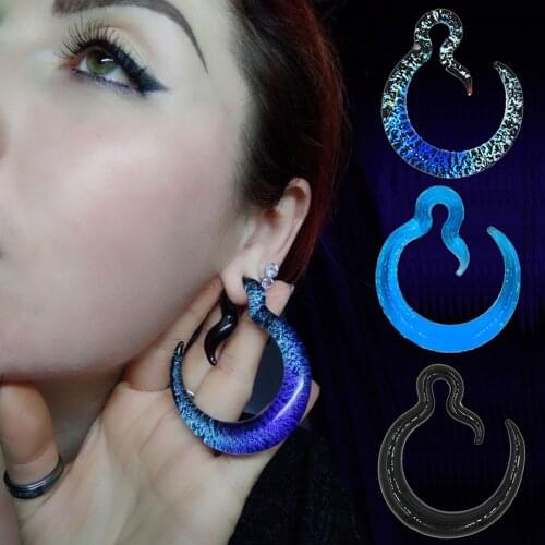 Pair Pyrex Glass Spiral Ear Taper Stretcher Gauge Expander Tunnel Plug Stretching Piercing Body Jewelry Ear Hanger Weight 6mm