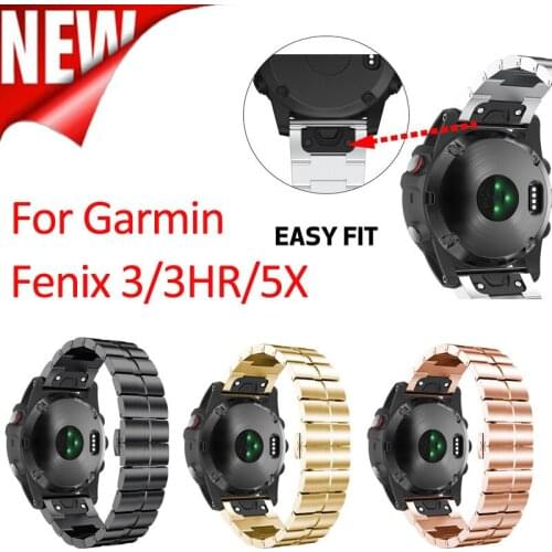 Easy fit high quality Stainless Steel strap Watchband for Garmin Fenix5X fenix 3 fenix 3HR smart watches
