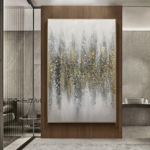 100% Hand-painted Abstract Oil Painting On Canvas In Living Room Gold Modern Painting Decoration Salon Bedroom Decor Home Decor