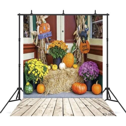 Halloween Pumpkin Wooden Floor Photo Backdrops for Photo Shootings Vinyl Photogrphy Backgrounds Portrait Baby Kids Toy Photocall