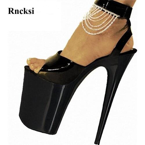 Rncksi 20cm sandals, Roman sandals ultra high heels paint the foreign trade of the lacquer that bake big yards for womens Shoes