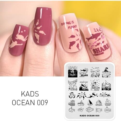 Nail Stamping Templates Ocean Theme Fish Boat Pattern Design Plate for Stamping Nail Art Image Stencil Tool For DIY Nail Art