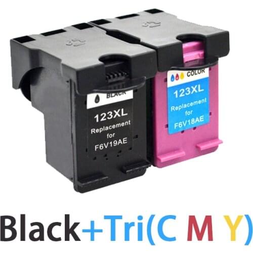 2Pc Compatible Ink Cartridge Replacement for HP123 HP123xl Deskjet 2130 2132 3630 3632 1110 1111 1112 Printer FREE SHIPPING