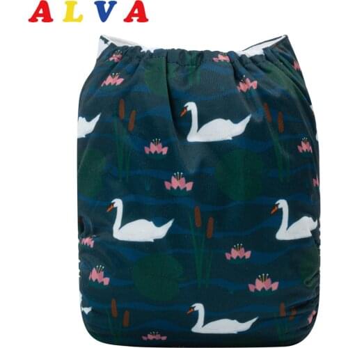 Alvababy Cloth Diapers Baby New Digital Positioned Cloth Nappy with 1pc Diaper Insert