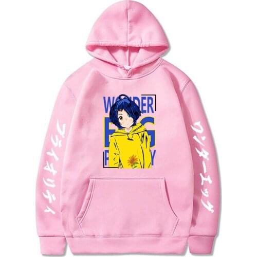 Anime Wonder Egg Priority Womens Hoodies Hooded Casual Sweatshirts Unisex Harajuku Sports Pullovers Men Colthing Tops