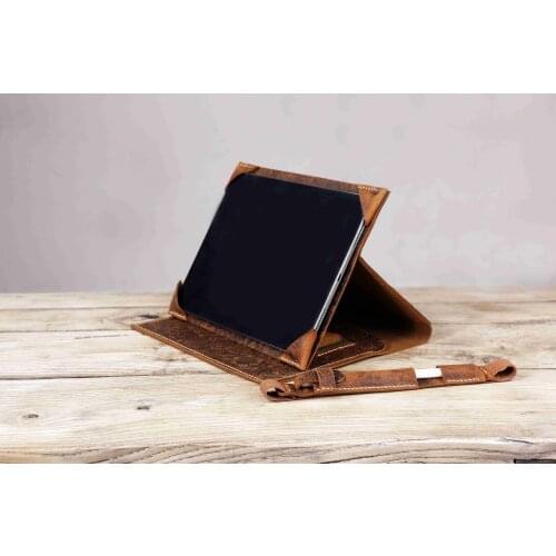 Tooled leather remarkable 2 tablet case , all embossing leather remarkable folio organizer Z05-LRMB20S