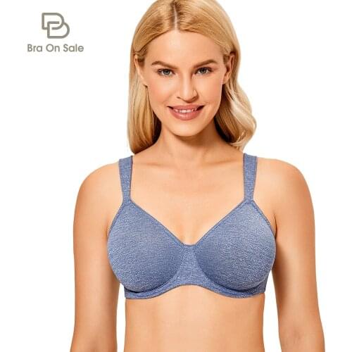 Womens Full Coverage Minimizer Underwire Plus Size Non Padded Support Bra Seamless
