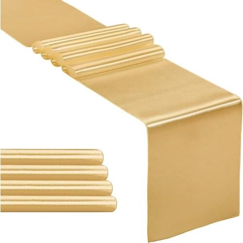 Free Shipping New Gold Satin Table Runner 12" x 108''/30cm x 275cm Wedding Party Banquet Home Hotel Dinning Table Decorations