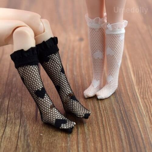 1 Pair Cute Lacy Knee High Fishnet Socks for Blyth, Barbies, Pullip, Licca, Momoko Doll Clothes Accessories