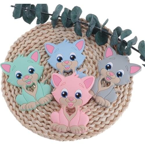 10pcs Cat Baby Teethers Silicone Teethers For Babies Nurse Accessories Baby Product Baby Teething Ring Health Baby Toys BPA Free
