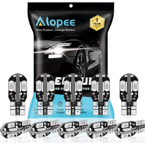 10-Pack T10 194 168 168 2825 501 8 SMD Canbus Blue LED Light Bulb 12V For Car Map Dome Courtesy License Plate Side Marker Light