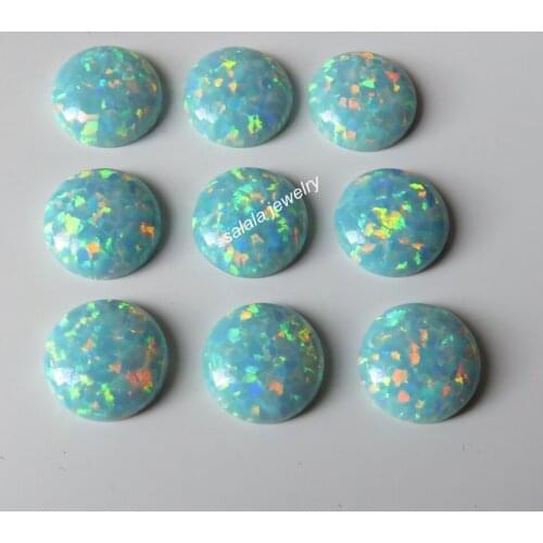 100pcs/lot OP03 Moon Yellow Round Flatback Opal 10mm Round Cabochon Opal Synthetic Round Snow White Cabochon Opal Stone