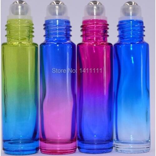 200pcs/lot Wholesale Price Silver Cap 10ml 1/3oz THICK Roll On Glass Perfume Bottle Fragrances Essential Oil bottle Roller Ball