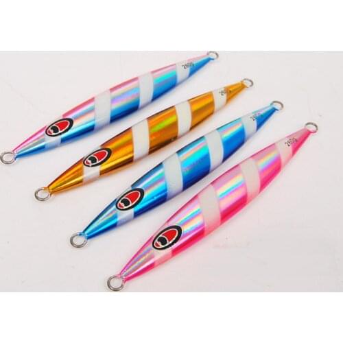 5PCS Glow Stripe Fishing Ocean Boat Slow Jig Deep sea Jigging Jigbait Spoon Lure baits 210g 260g 320g