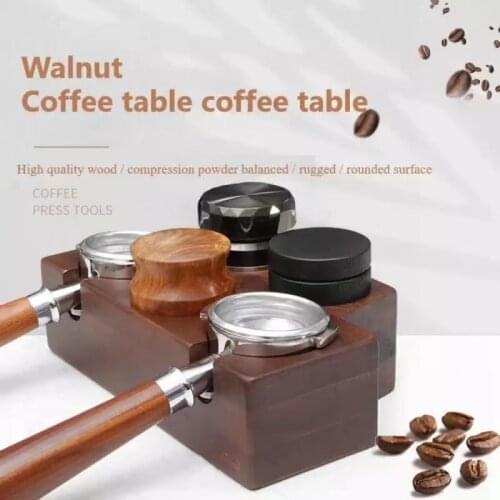 51/53/58MM Wood Coffee Filter Tamper Holder Espresso Tamper Mat Stand Coffee Maker Support Base Rack Accessories for Barista