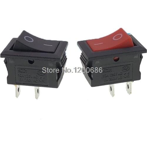 6A 250V AC 10A 125V 2 Position ON/OFF KCD1 Boat Rocker Switch 21X15