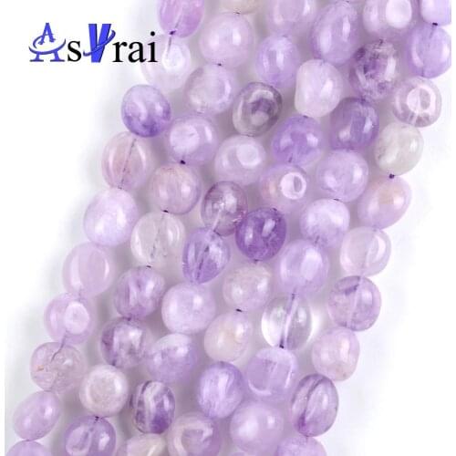 Natural Purple Jades Stone Irregular Beads For Jewelry Making 8mm-10mm Spacer Loose Beads Diy Bracelets Jewellery Strand 15"