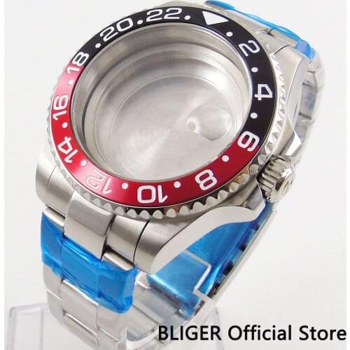 BLIGER Stainless Steel 43mm Watch Case With Sapphire Glass Bezel + Watch Bracelet Fit MIYOTA Movement