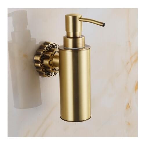 New Wall Mounted Carving Antique Bronze Finish Brass Material Soap Dispenser /Bathroom Accessories Liquid Soap Dispenser Pump