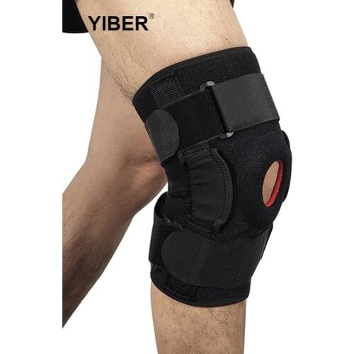 Knee Brace Hinges Professional Sports Polycentric Safety Hole Knee Support Black Knee Pad Guard Spring Protector Strap joelheir