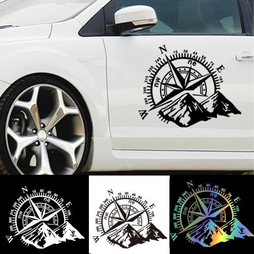 Hot Sale Mountain Compass Car Sticker Funny Vinyl Car-Styling Decals For Auto Window Motorcycle Decor наклейки на авто