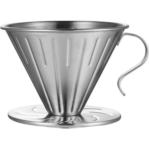 Pour Over Coffee Dripper Stainless Steel Metal Reusable Cone Coffee Filter Slow Brewing Accessories for Home Cafe Restaurants
