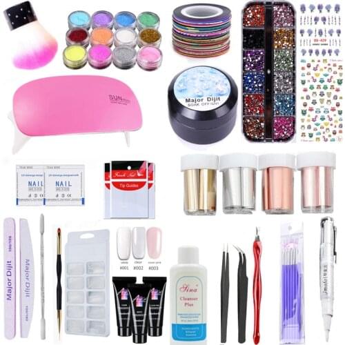 Manicure Set With Lamp Nail Kit UV LED Lamp For Nail Art Sets 6pcs 5ml One Step Gel Nail Polish Set Tools For Manicure