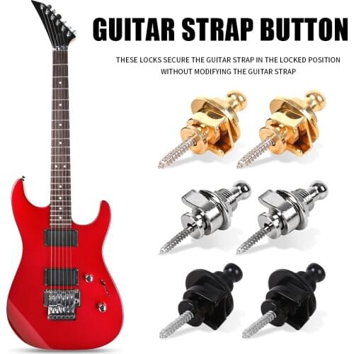 Copper Guitar Strap Locks Mushrooms Heads Guitar Bass Strap Locks Pins Belt Buckle Buttons Guitar Strap Lock Accessories