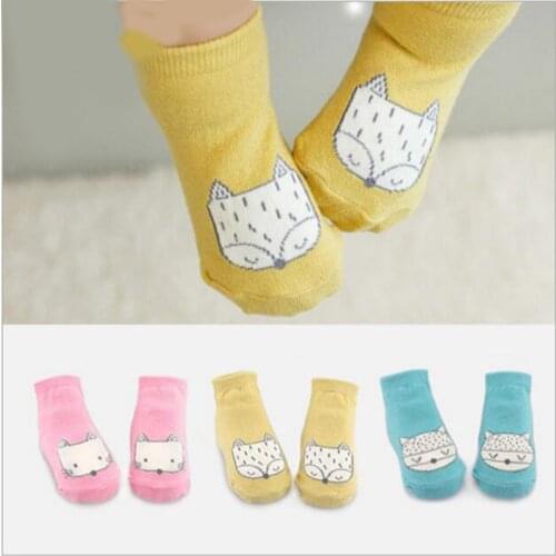 Lovely Cartoon baby Socks Print fox Cotton Kid Socks short cat/bear Socks For Toddler Girl Clothing Accessories
