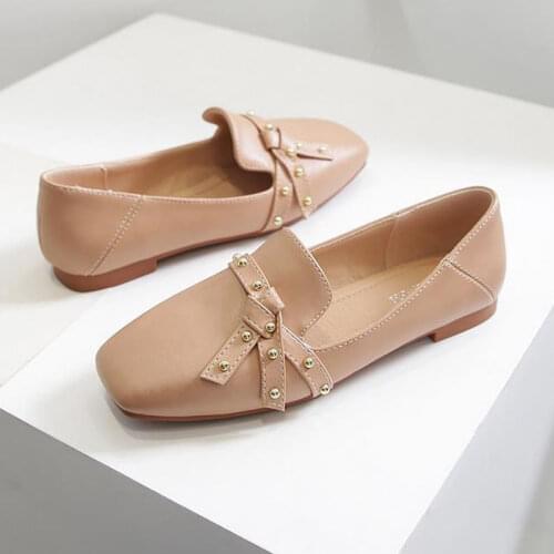 2021 Autumn New Flat Belt Buckle Square Toe Soft Bottom Plus Size Women Shoes